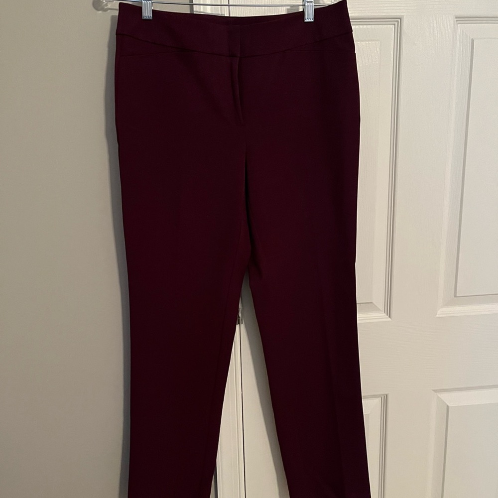Ann Taylor Deep Burgundy Straight Leg Pants
